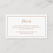 Traditionele terracotta elegante bruiloft informatiekaartje (Voorkant)