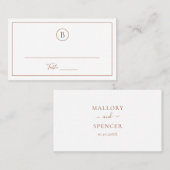 Traditionele terracotta elegante bruiloft plaatskaartje (Voorkant / Achterkant)