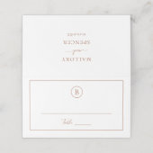 Traditionele terracotta elegante bruiloft plaatskaartje (Buitenkant ongevouwen)