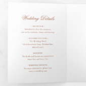 Traditionele terracotta formele elegante bruiloft drieluik uitnodiging (Binnenzijde eerst)