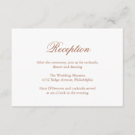 Traditionele terracotta formele elegante bruiloft informatiekaartje