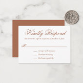 Traditionele terracotta formele mini bruiloft RSVP Notitiekaartje (Voorkant / Achterkant in situ)