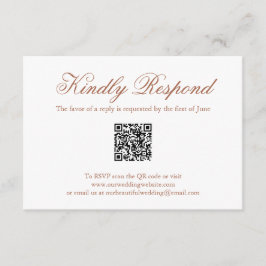 Traditionele terracotta formele QR-code bruiloft RSVP Kaartje