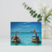 Traditionele Thaise Boat Post Card Feestdagenkaart (Staand voorkant)