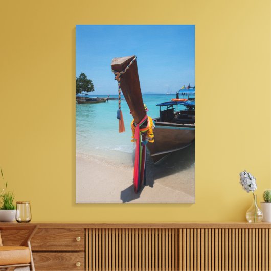 Traditionele Thaise boot Canvas Afdruk (Insitu (Woonkamer))