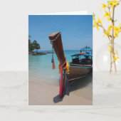 Traditionele Thaise boot Kaart (Gele Bloem)