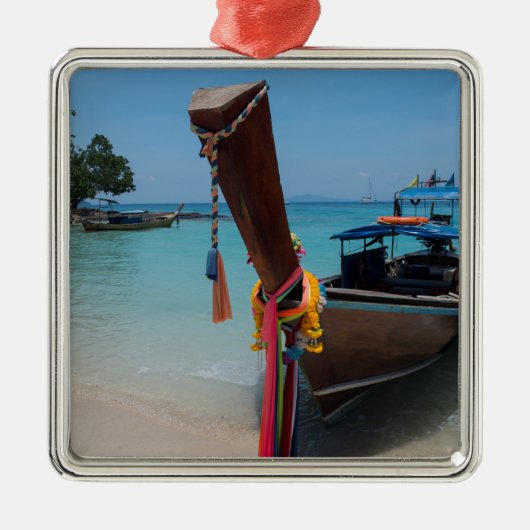 Traditionele Thaise boot Metalen Ornament (Voorkant)