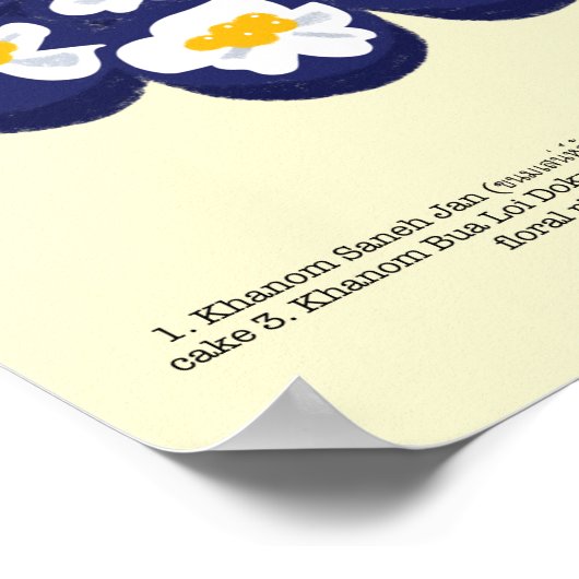 Traditionele Thaise dessert - zwart-wit Poster (Hoek)