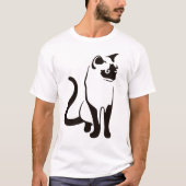 Traditionele Thaise kat minimalistische zwarte out T-shirt (Voorkant)