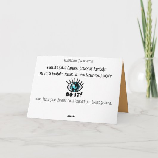 Traditionele Thanksgiving Feestdagen Kaart (Achterkant)