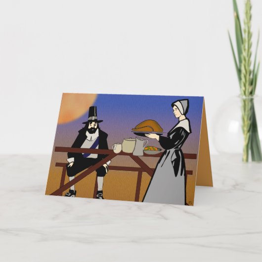 Traditionele Thanksgiving Feestdagen Kaart (Voorkant)