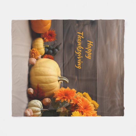 Traditionele Thanksgiving fleecedeken Fleece Deken (Voorkant (Horizontaal))
