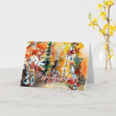 Traditionele Thanksgiving-herfst aquarel kunst Kaart (Gele Bloem)