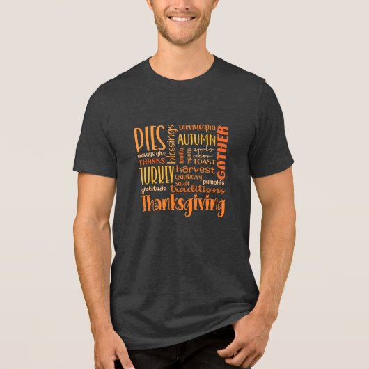 Traditionele Thanksgiving Mannen-T-shirt Tri-Blend Shirt (Voorkant)