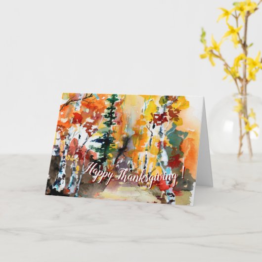 Traditionele Thanksgiving najaar Waterverf kunst Kaart (Gele Bloem)