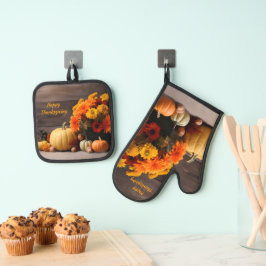 Traditionele Thanksgiving Ovenwant & Pannenlap Set