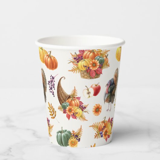 Traditionele Thanksgiving papieren bekers (Achterkant)