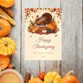 Traditionele Thanksgiving van het oogstfeest Feestdagenkaart