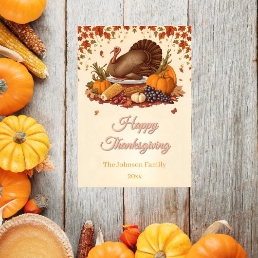 Traditionele Thanksgiving van het oogstfeest Feestdagenkaart