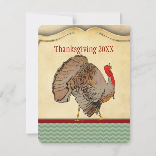 Traditionele Thanksgiving van Turkije Kaart (Achterkant)