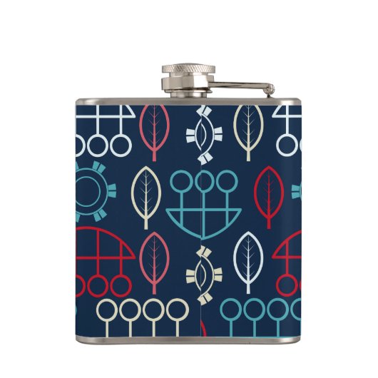 Traditionele Tribal Pattern Art Heupfles (Achterkant)