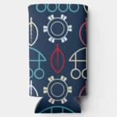 Traditionele Tribal Pattern Art Seltzer Blikjeskoeler (Achterkant)