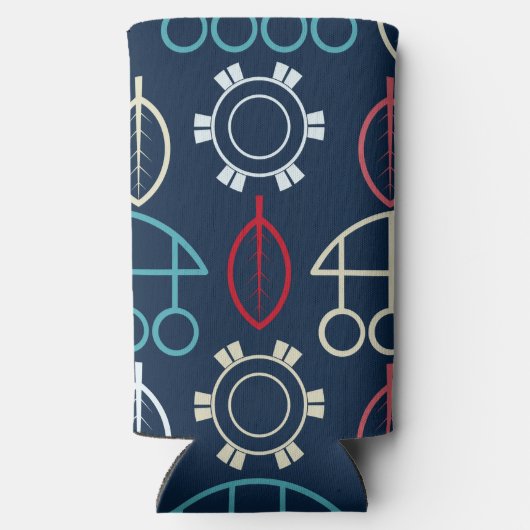 Traditionele Tribal Pattern Art Seltzer Blikjeskoeler (Achterkant)