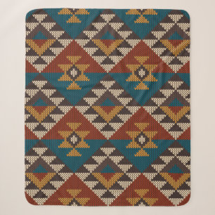 Traditionele tribale aztec naadloos patroon op w sherpa deken