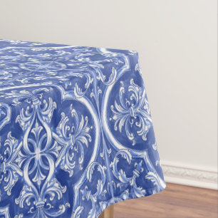 Traditionele Tribale Waterverf Portugese Azulejos Tafelkleed