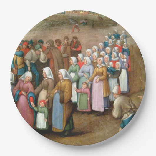 Traditionele Trouwprocessie (Vintage Kunst) Papieren Bordje (Voorkant)