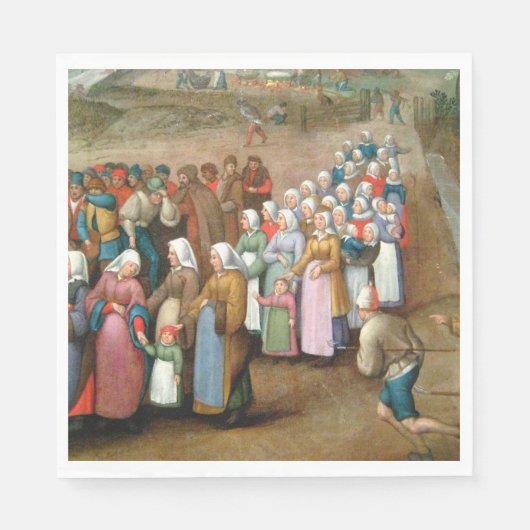Traditionele Trouwprocessie (Vintage Kunst) Servet (Voorkant)