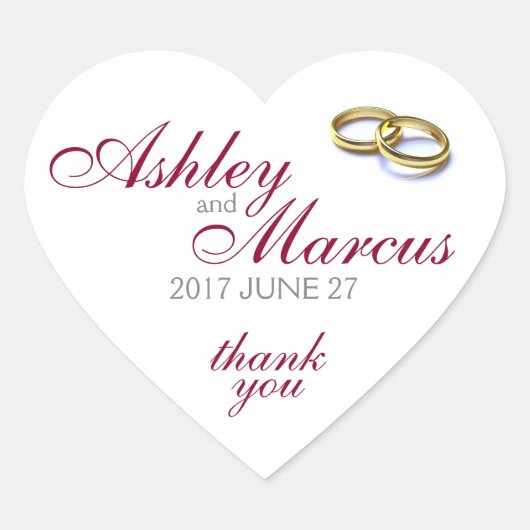 Traditionele trouwringen hart sticker (Voorkant)