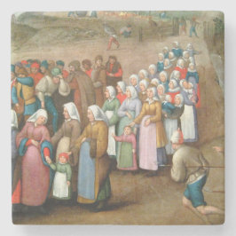 Traditionele Trouwstoet (Vintage Kunst) Stenen Onderzetter