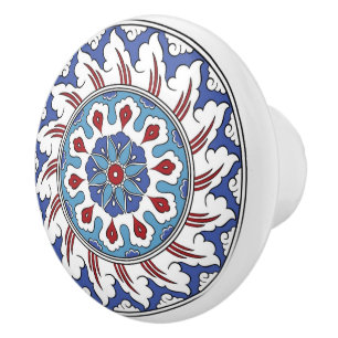 Traditionele Turkse Iznik Bloem Anjer Keramische Knop