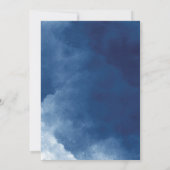 traditionele uitnodiging voor een blauwe waterverf (Achterkant)