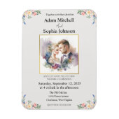 Traditionele uitnodiging voor fotoweddenschappen magneet (Verticaal)