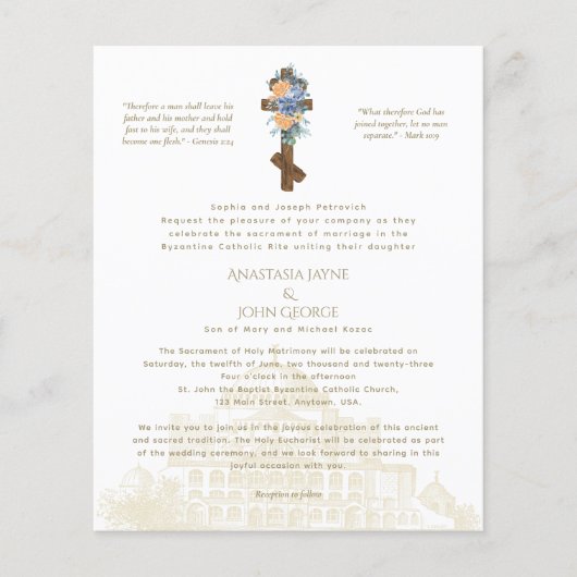 Traditionele uitnodiging voor transversaal BYZANTI (Voorkant)