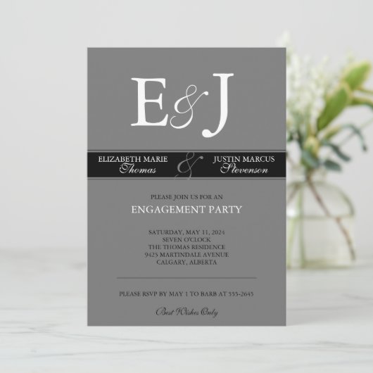 Traditionele uitnodiging voor verlovingsfeest (Staand voorkant)