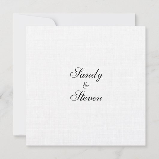 Traditionele uitnodiging voor witte bruiloft (Achterkant)