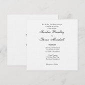 Traditionele uitnodiging voor witte bruiloft (Voorkant / Achterkant)