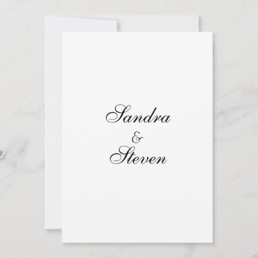 Traditionele uitnodiging voor witte bruiloft (Achterkant)
