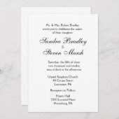 Traditionele uitnodiging voor witte bruiloft (Voorkant / Achterkant)