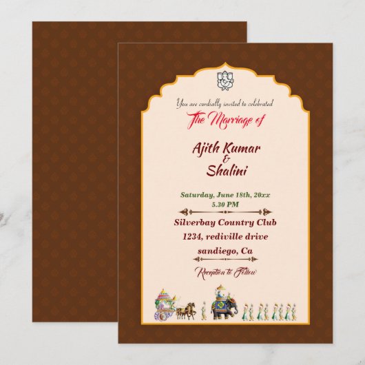 Traditionele uitnodigingskaart (Voorkant / Achterkant)