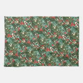 Traditionele unieke botanische feestdagen Kerstmis Theedoek (Horizontaal)