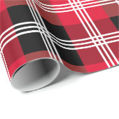 Traditionele vakantie rode zwarte plaid cadeaupapier (Rol Hoek)
