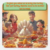 Traditionele vakantie Sillies Thanksgiving Sticker (Voorkant)