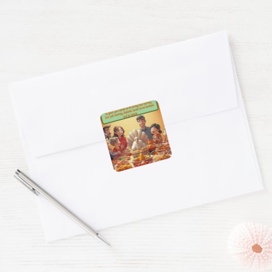 Traditionele vakantie Sillies Thanksgiving Sticker (Envelop)