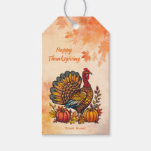 Traditionele vakantie Thanksgiving cadeau Label