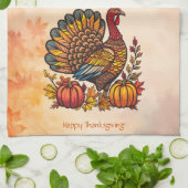 Traditionele vakantie Thanksgiving keukenhanddoek (Gevouwen)
