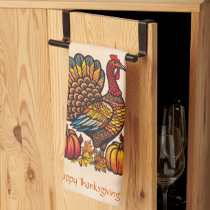 Traditionele vakantie Thanksgiving keukenhanddoek